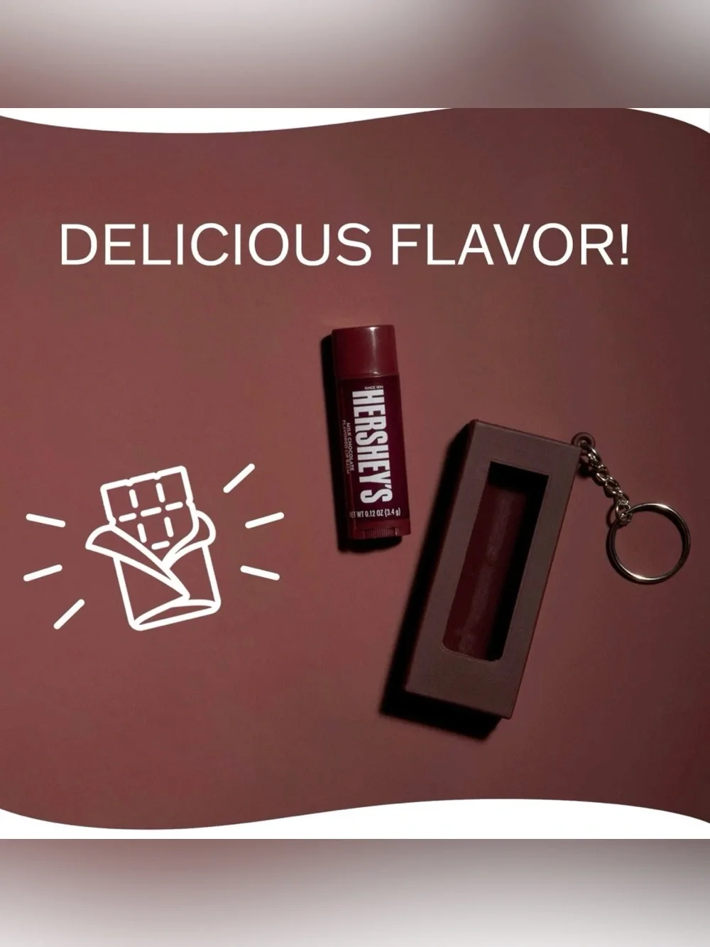 Hershey's Chocolate Bar Lip Balm & Keychain - Lip Balm Holder